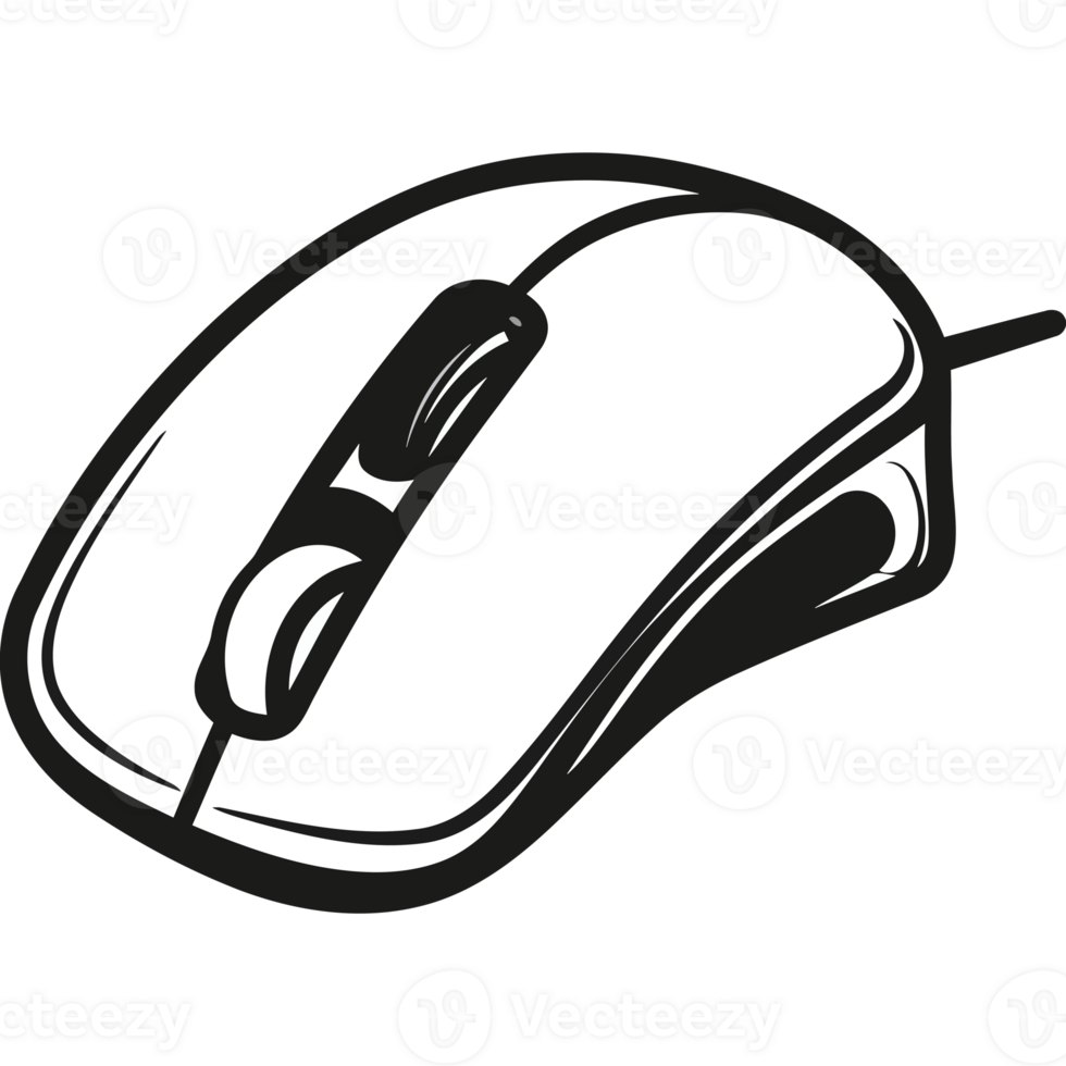 A computer mouse is shown on a black background png