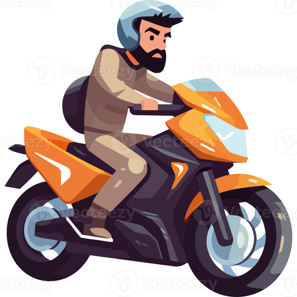 A man riding a motorcycle on a black background png