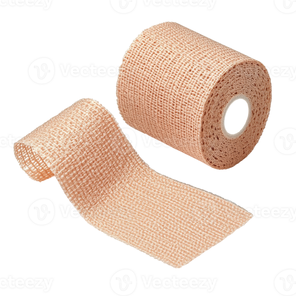 Medical wrap in a roll ready for use in healthcare, cut out transparent png
