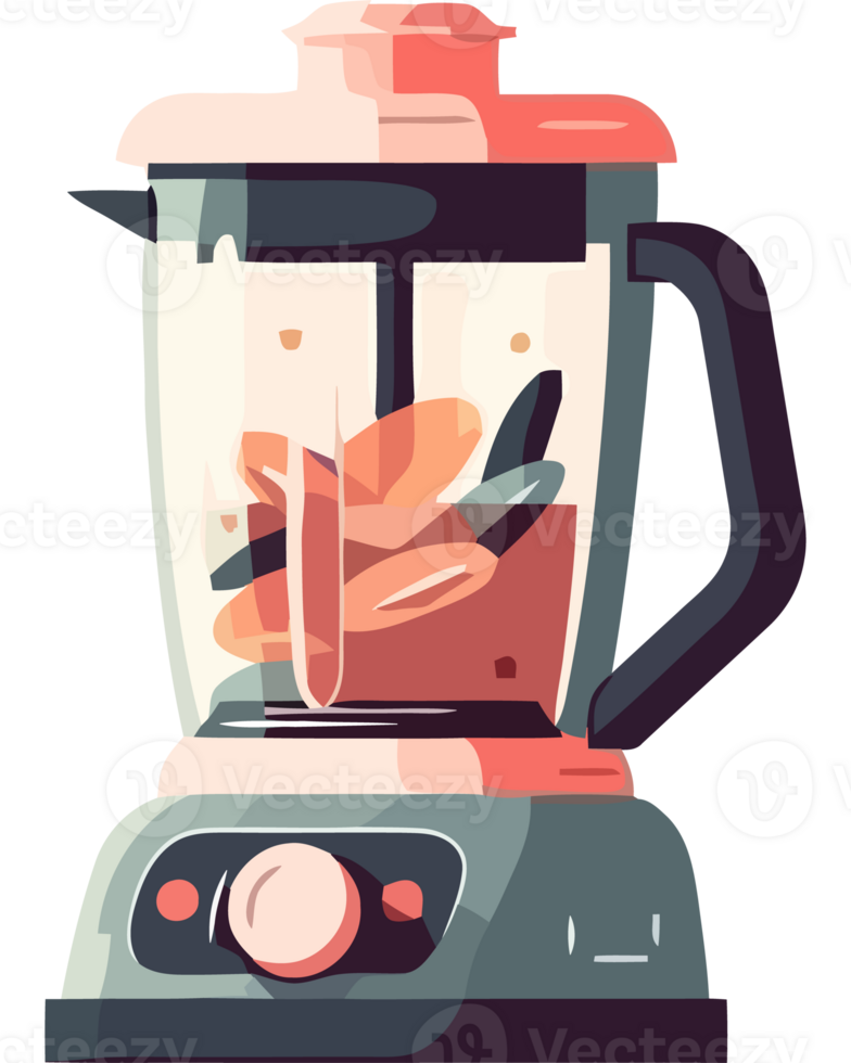A blender with food in it on a black background png