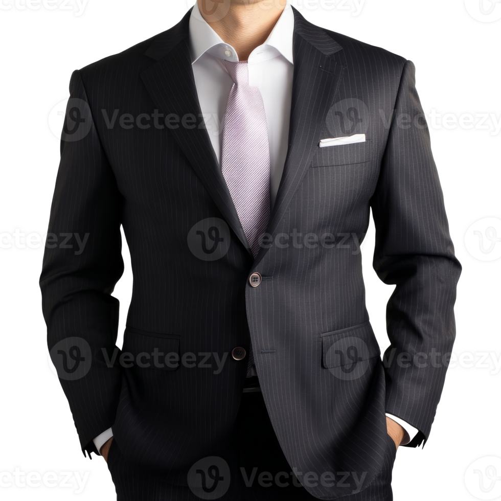 Man in suit and tie on white background, cut out transparent png