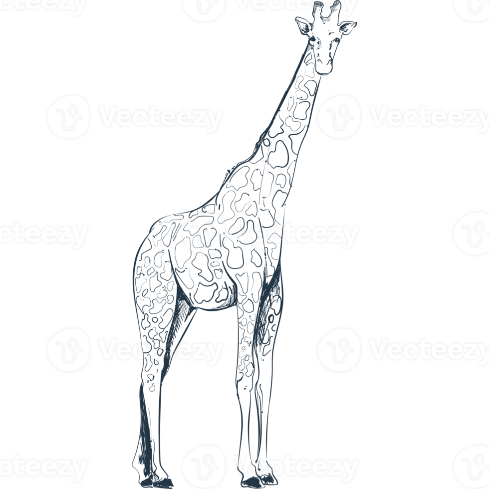A giraffe is standing in a black background png