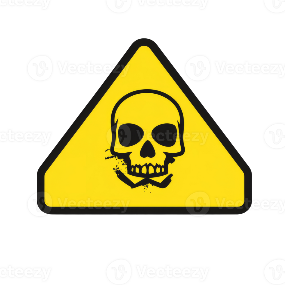 Skull and crossbones warning sign, cut out transparent png