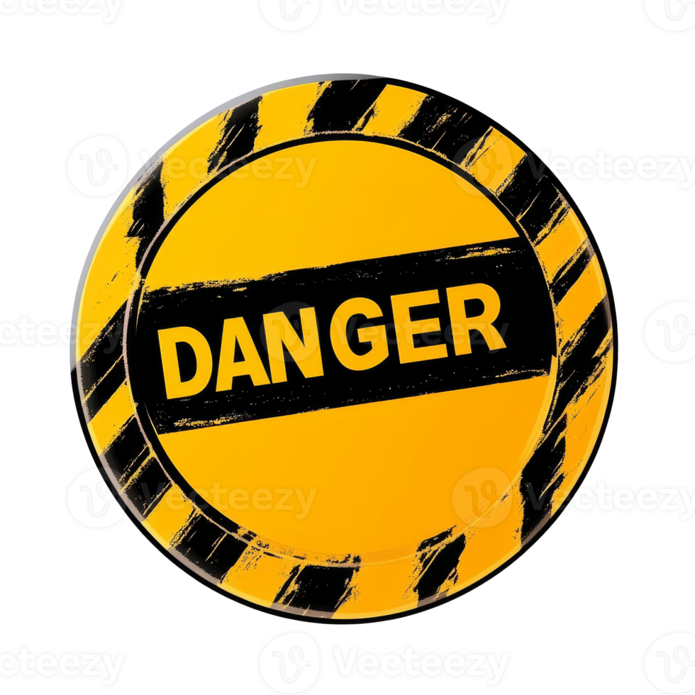 Caution Danger ahead in safety zones, cut out transparent png
