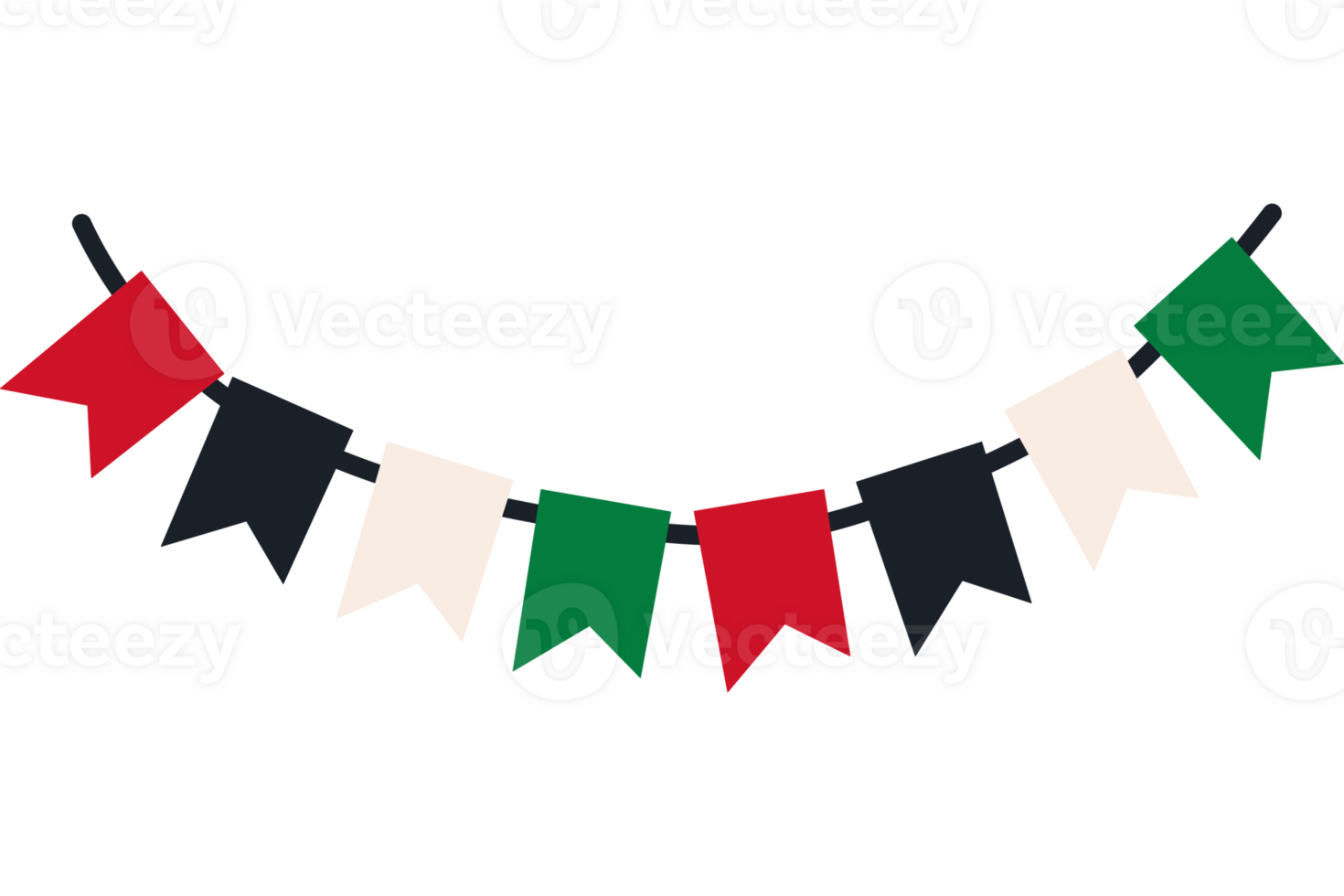 A flag with a bunch of flags hanging on a black background png