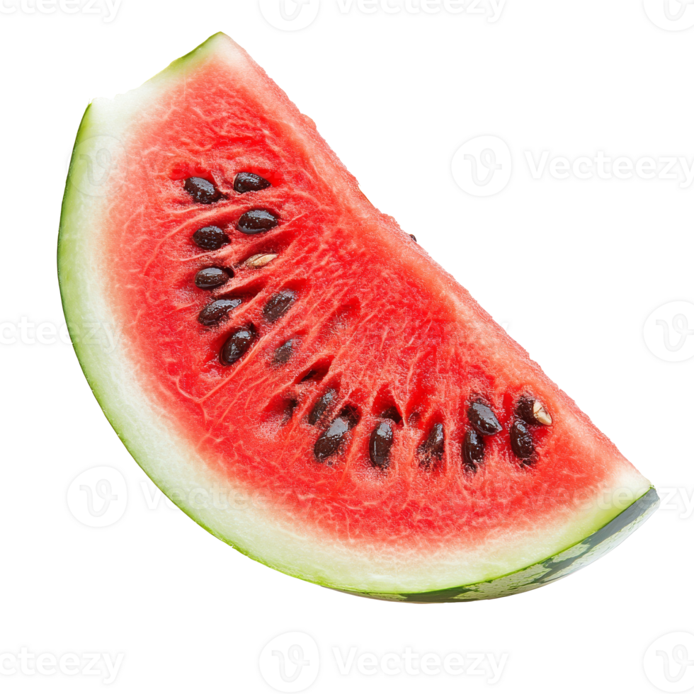 Freshly sliced watermelon on a white background, cut out transparent png