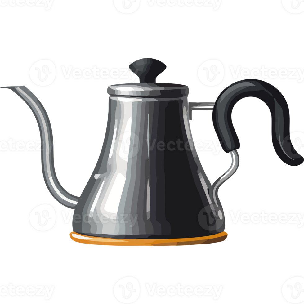 A black and white illustration of a kettle png