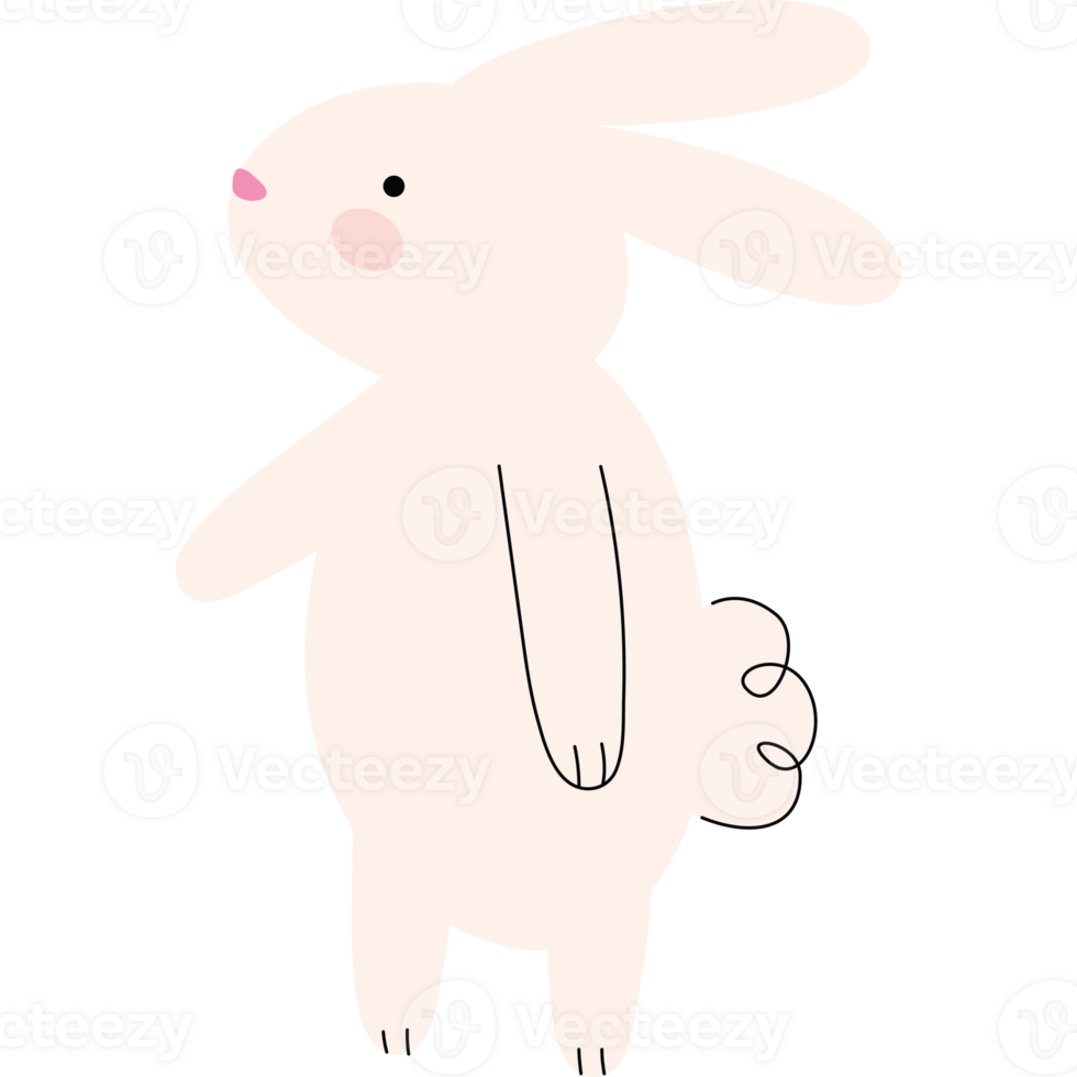 A cartoon bunny standing up on a black background png