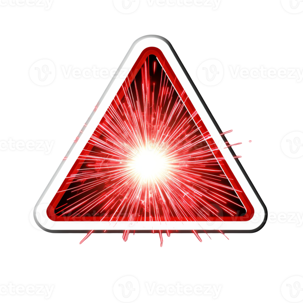 Red warning signal indicating an urgent alert, cut out transparent png