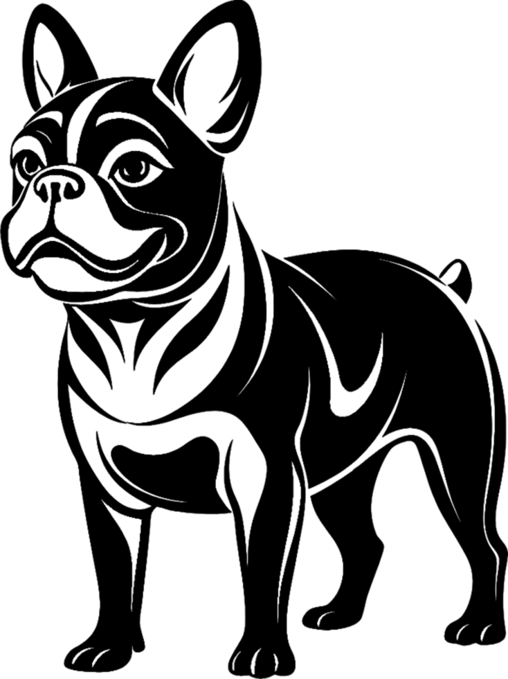Black French Bulldog Silhouette for Creative Use. . png