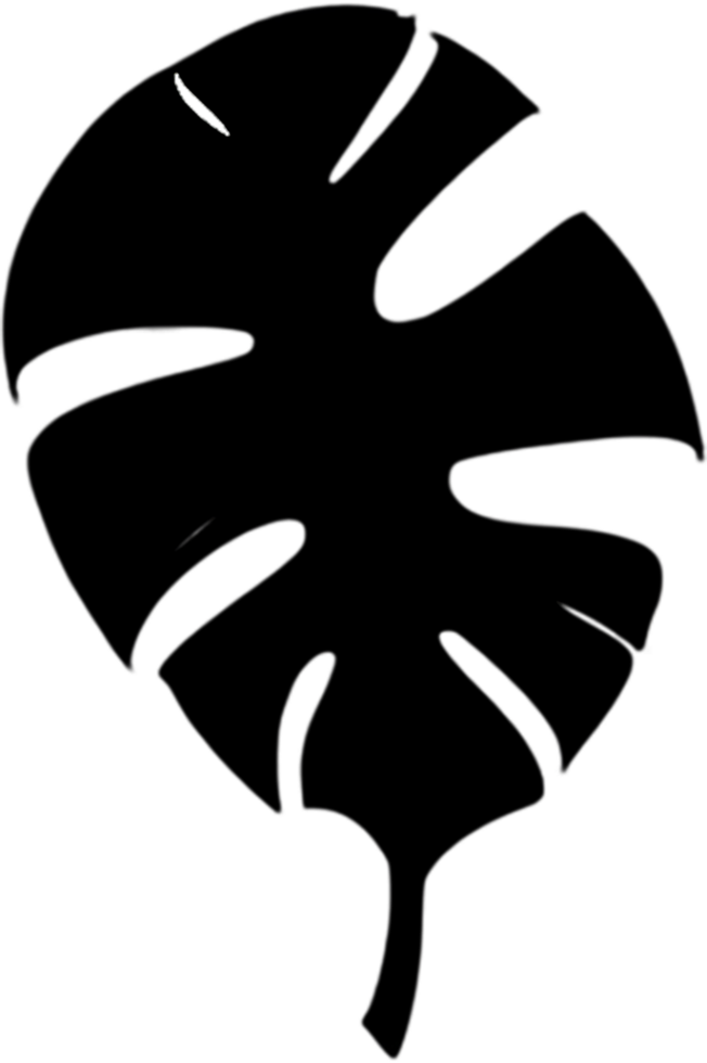 Artistic Black Leaf Stencil for Creative Expressions. . png
