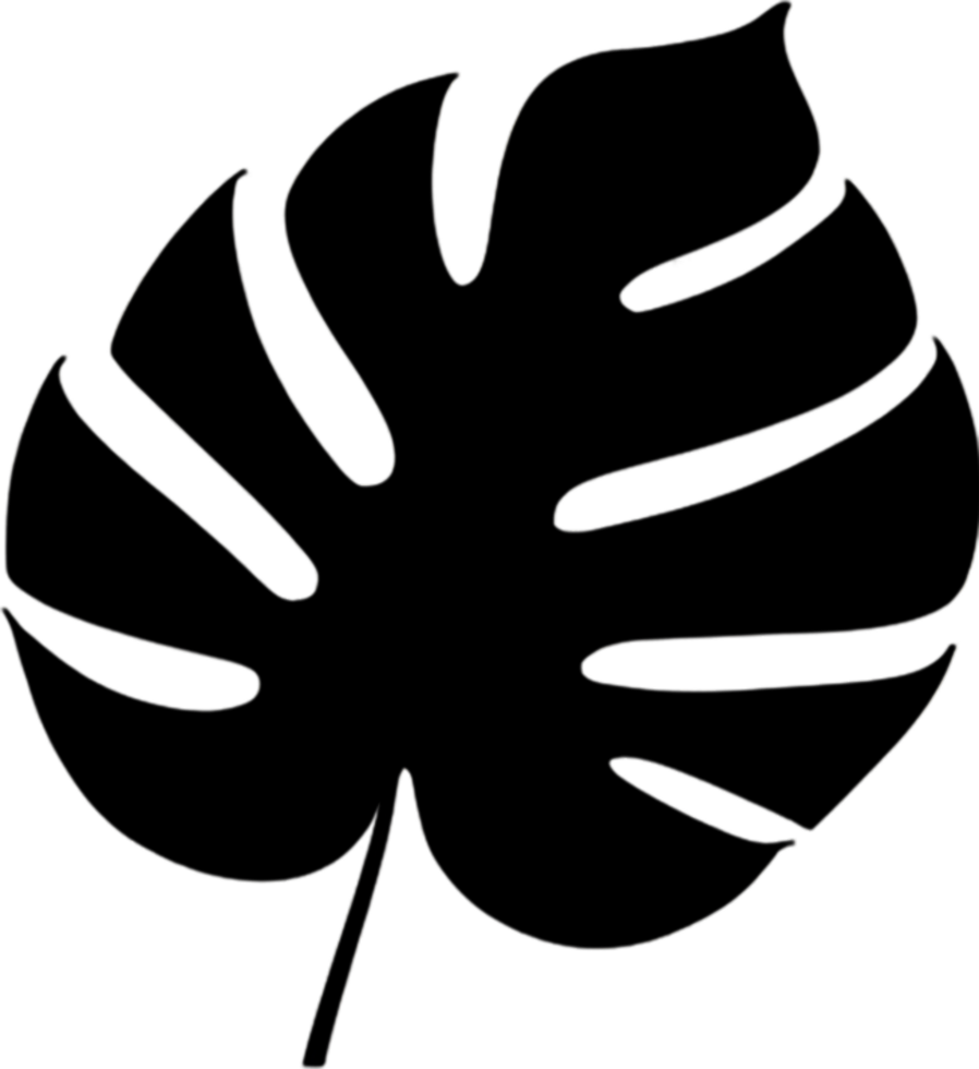 Versatile Black Leaf Stencil for Various Uses. . png