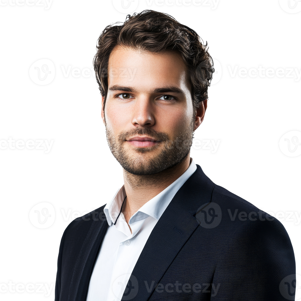 Man in a suit on a white background, cut out transparent png