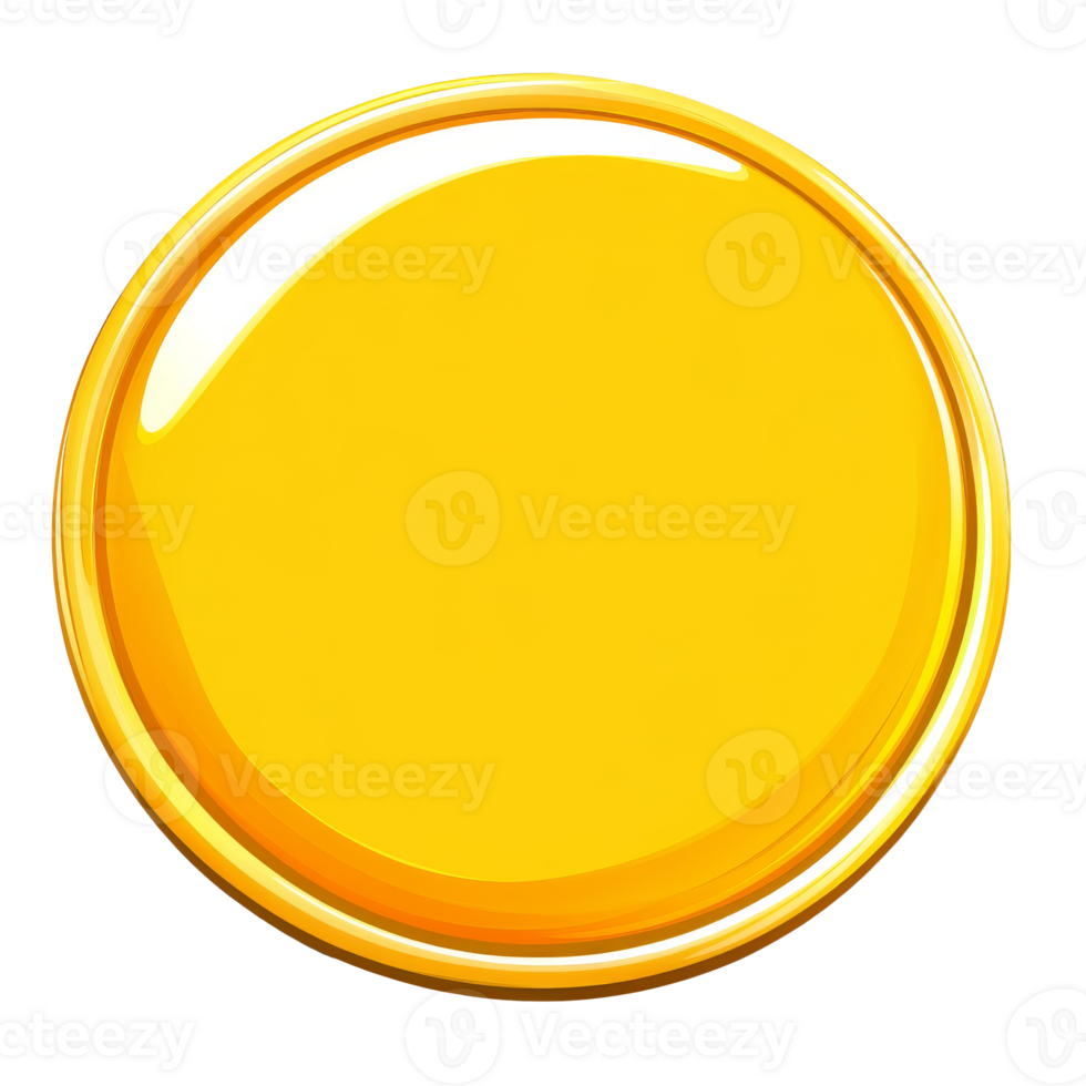 Bright yellow circular shape on a white background, cut out transparent png