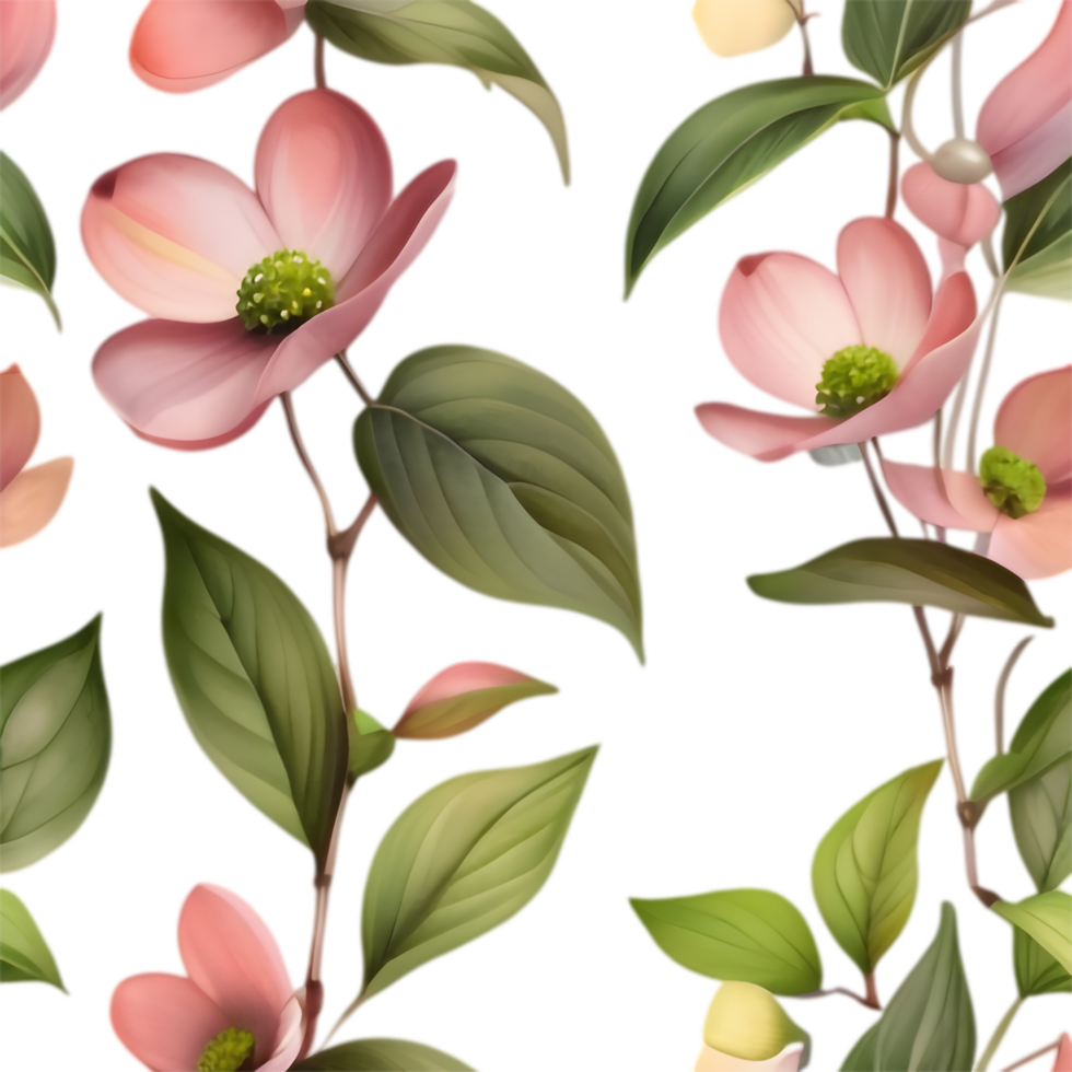 Stunning Pacific Dogwood Flower Clipart, Elegant Illustration . . png