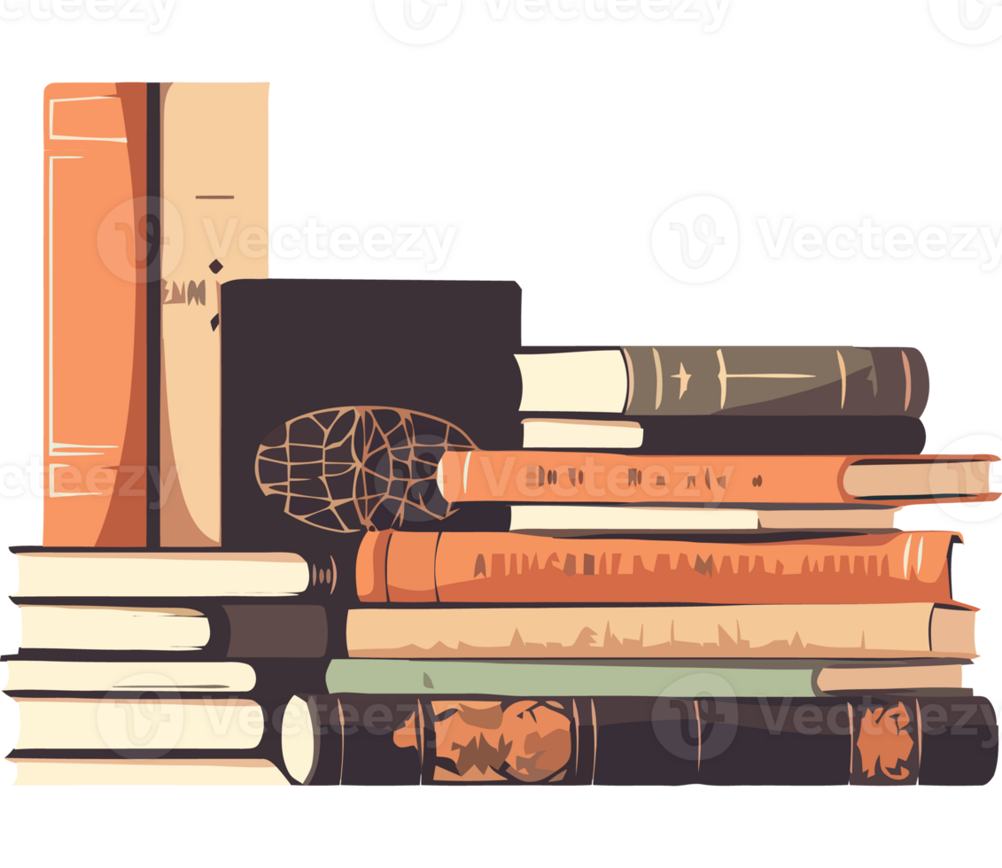 A pile of books on a black background png