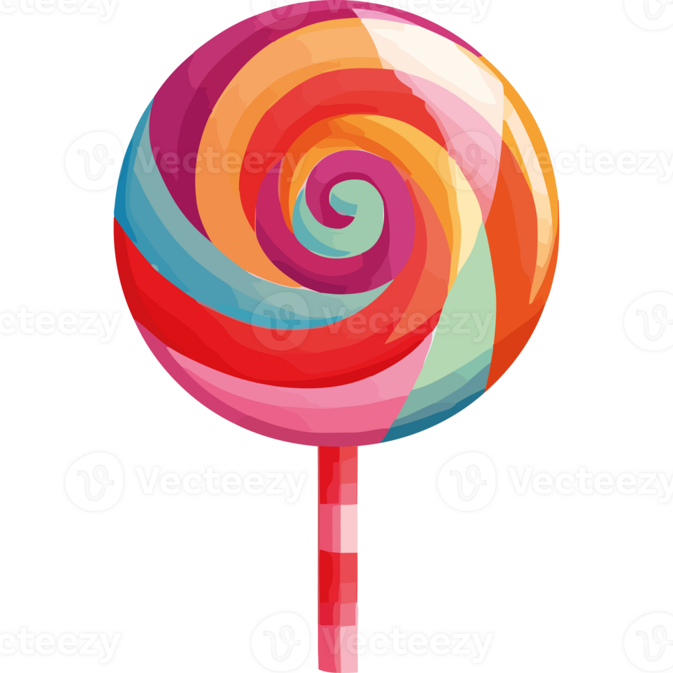 A colorful lollipop on a black background png