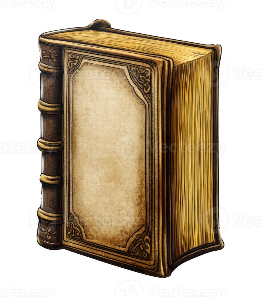 aufwendig Antiquität gebunden Buch, Schnitt aus transparent png