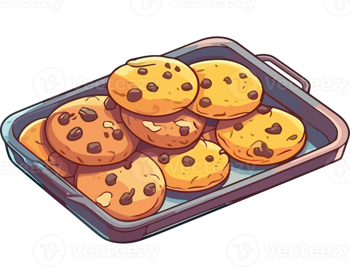Cookies in a tray on a black background png