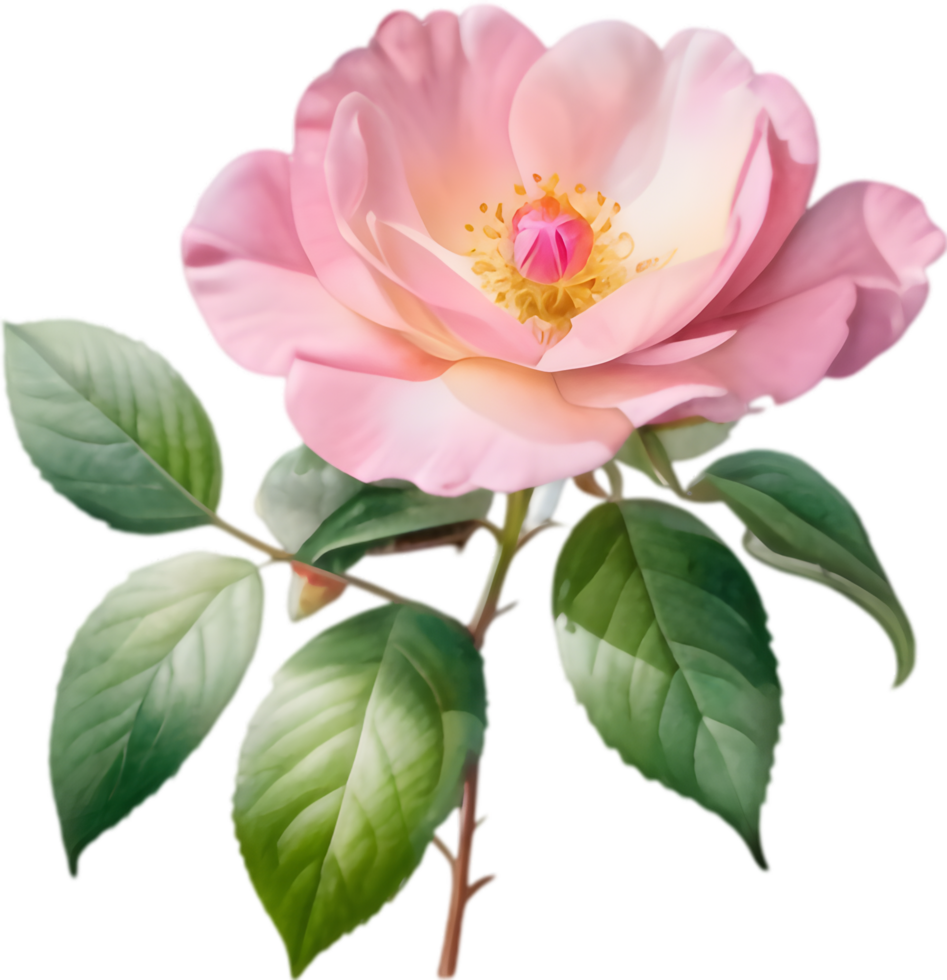 Vibrant Wild Rose Illustrations for Textile Designs. . png