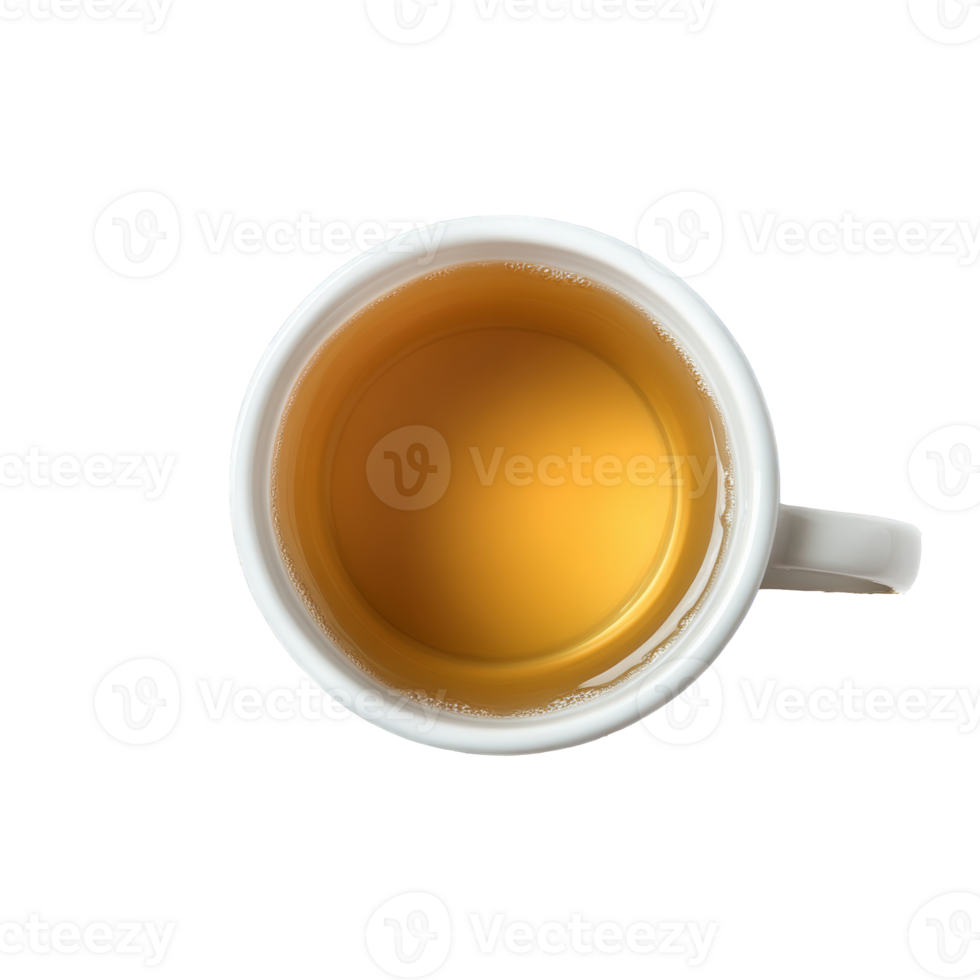 Warm cup of herbal tea on a minimalist table, cut out transparent png