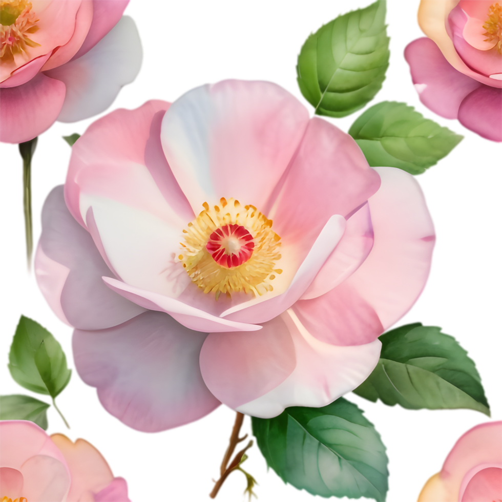 Beautiful Wild Rose Flower Illustration. . png