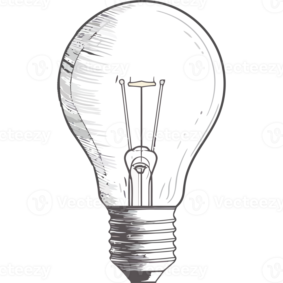 A light bulb is shown on a black background png
