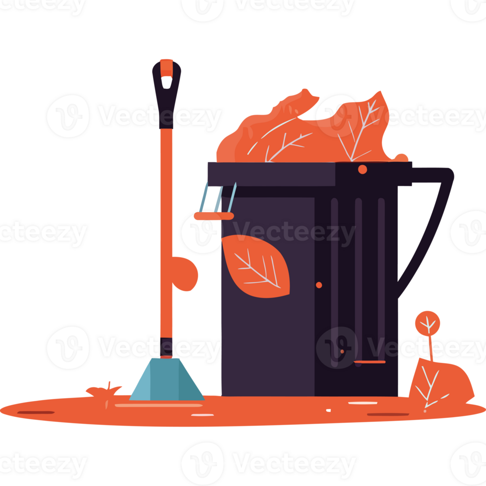 A vacuum cleaner and broom are on a black background png