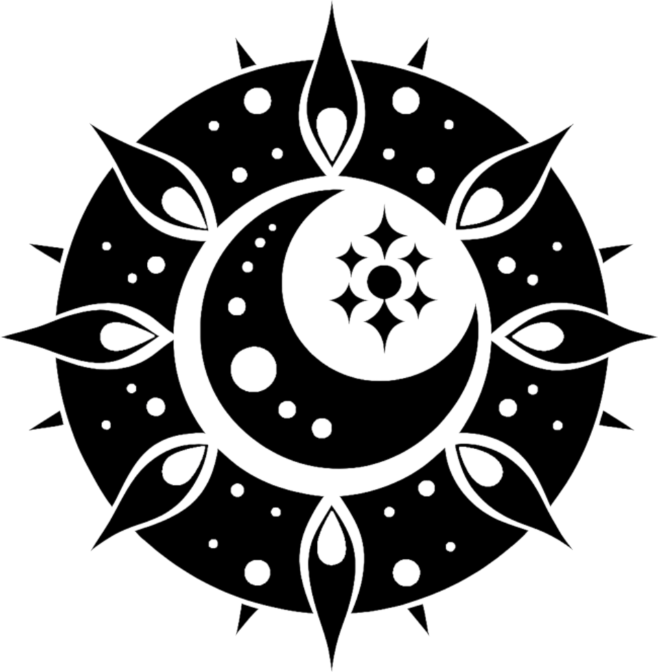 Mandala of Stars and Crescent Moons Artwork. . png