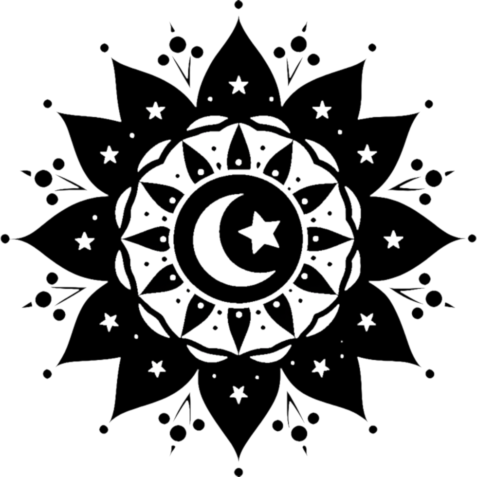 Starry Mandala, Cosmic Moons and Celestial Patterns. . png