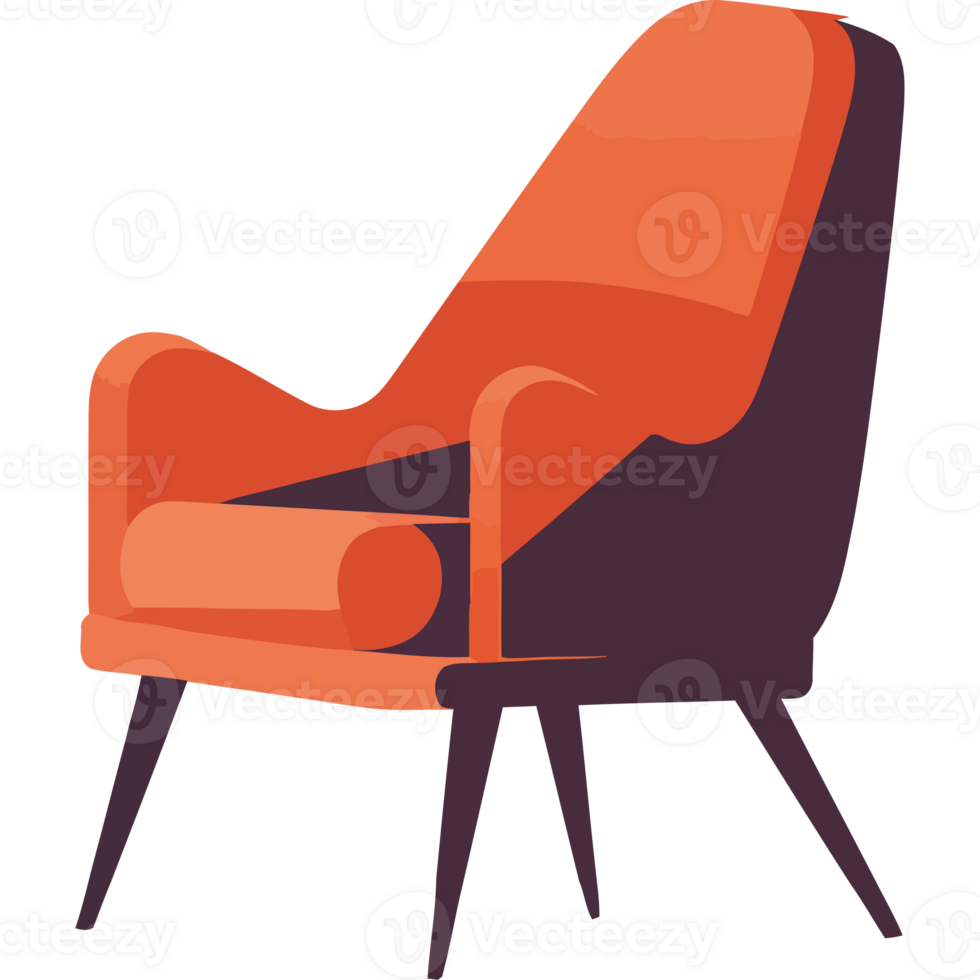 An orange chair with a black background png