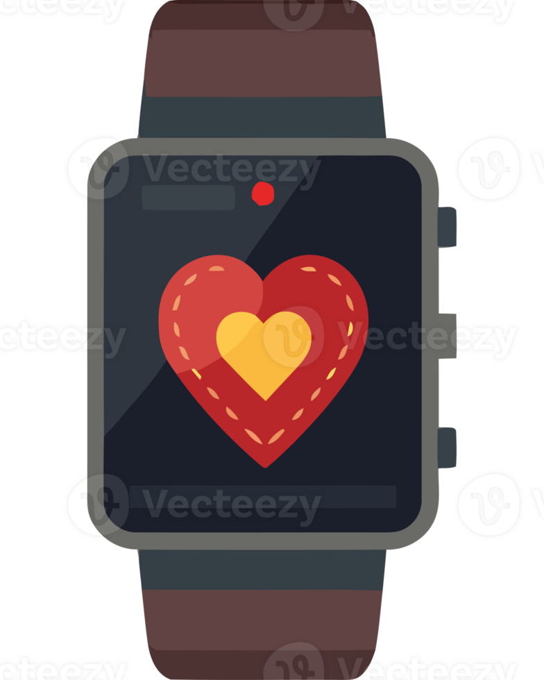 An apple watch with a heart on it png