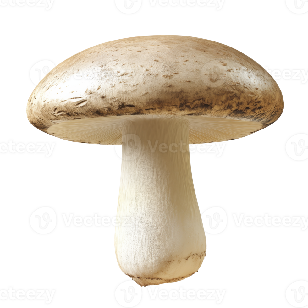 Fresh white mushroom on plain background, transparent png