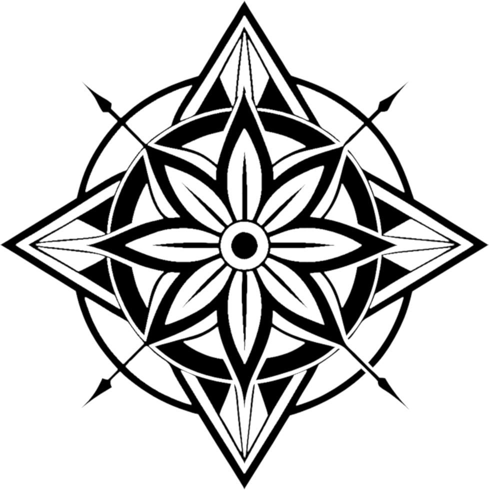 Striking Symmetrical Mandala with Clean Shapes. . png