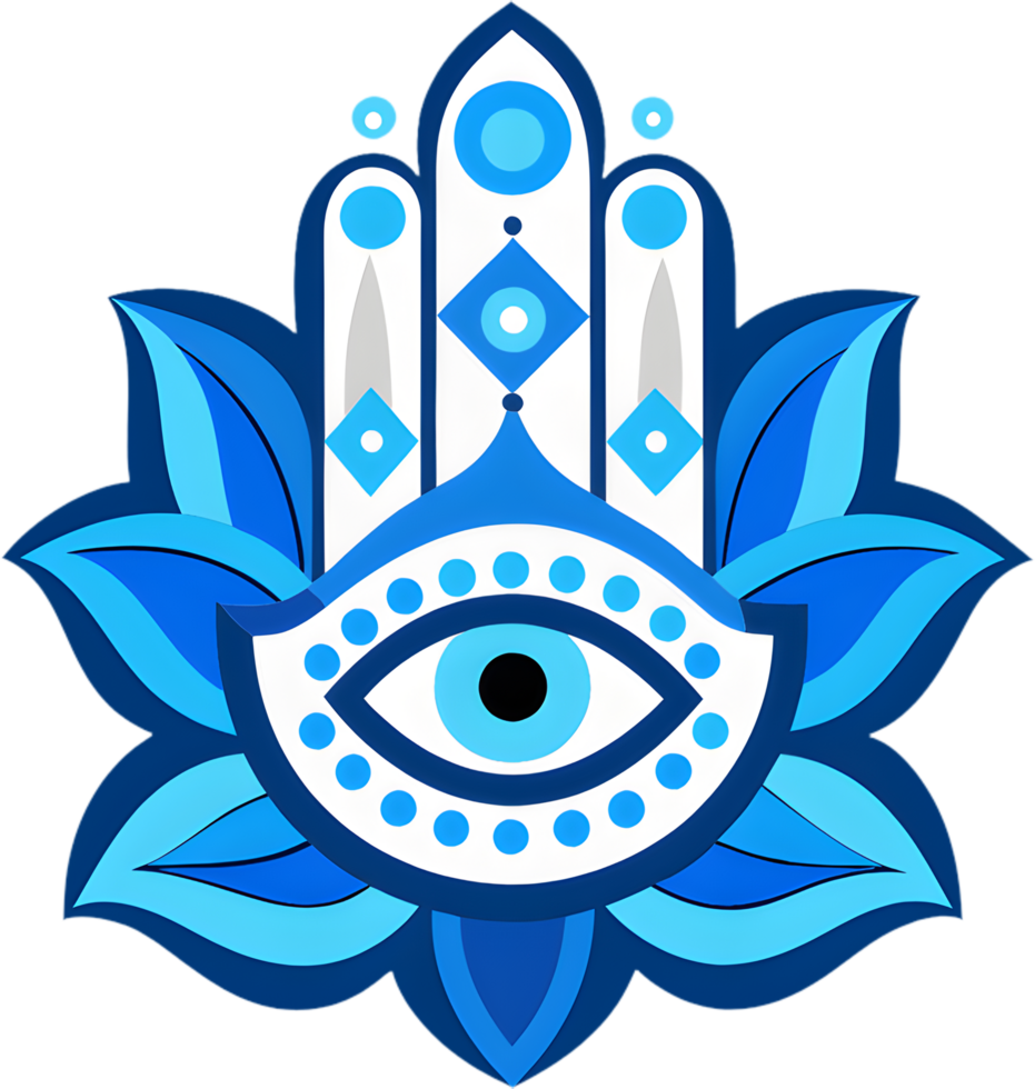 Ornate Hamsa amulet clipart, stunning symbol of protection. . png