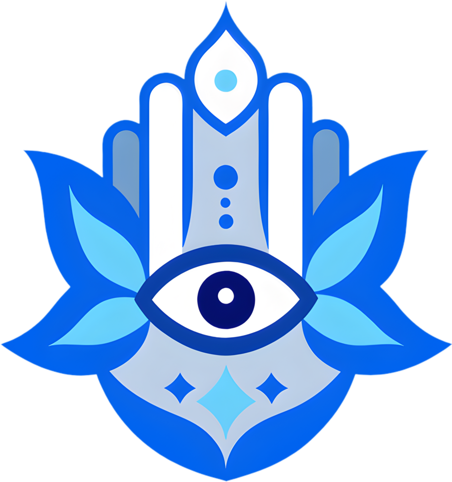 Ornate Hamsa amulet clipart, ideal for graphic design. . png