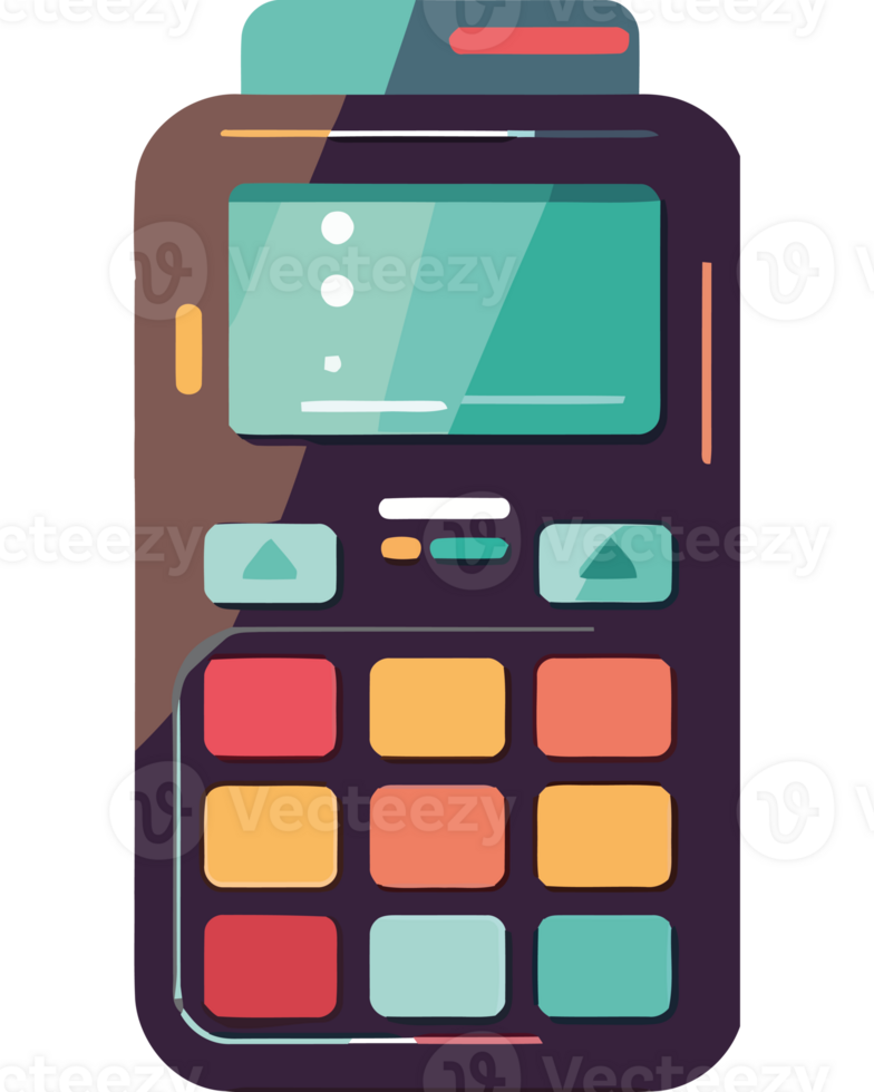 A colorful calculator icon on a black background png