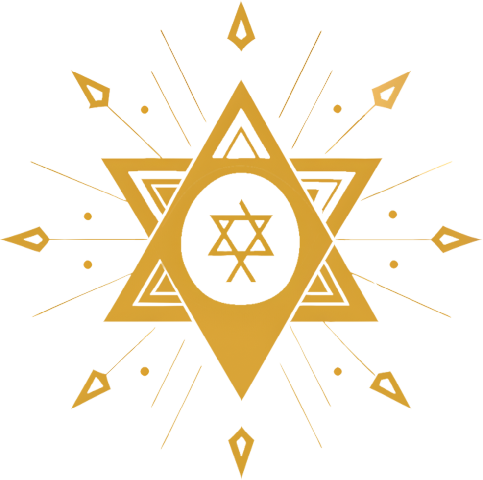 Artistic Star of David Amulet Clipart Image. . png