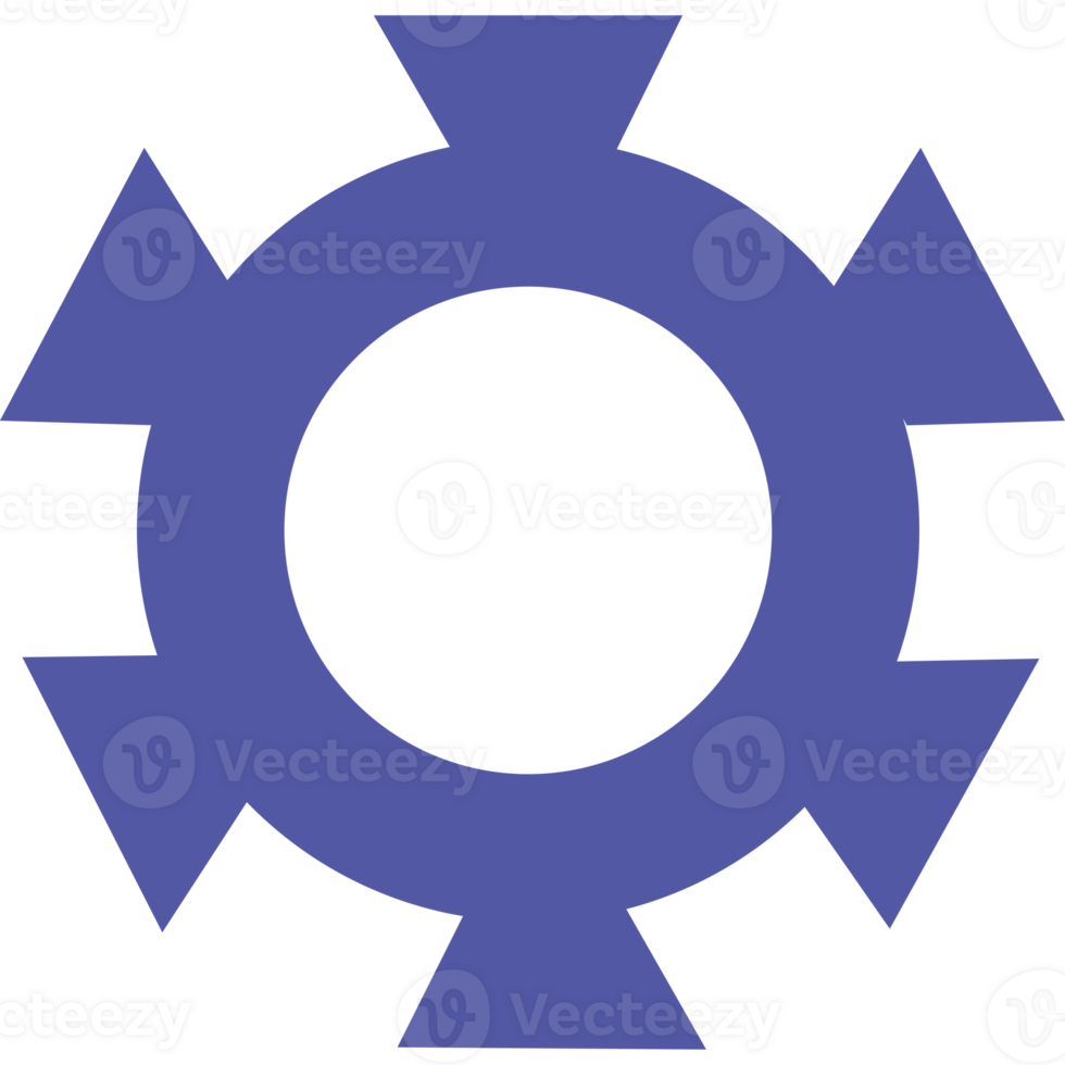 A blue and black gear symbol png