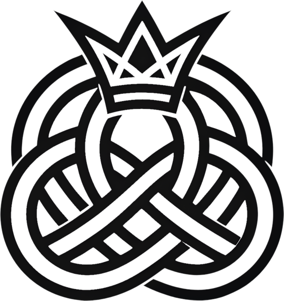 Intricate Black Celtic Knot Crown Clipart. . png