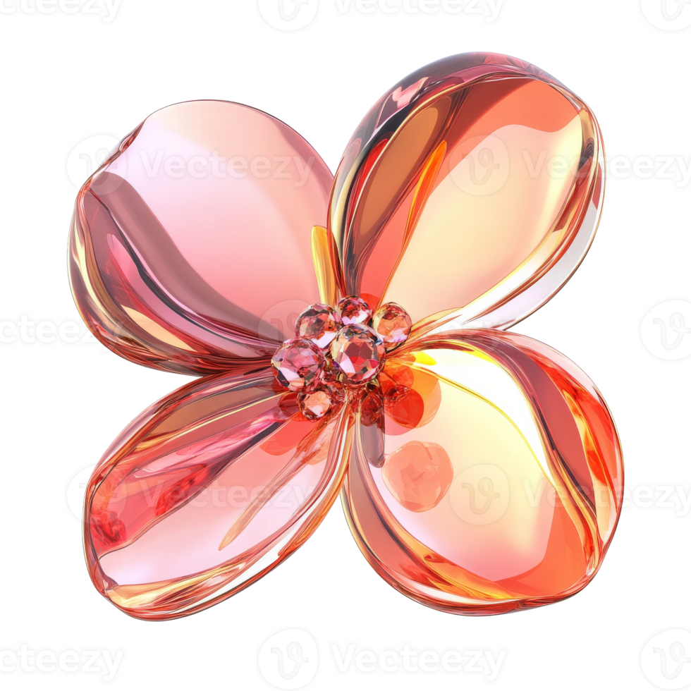 Intricate crystal flower on display isolated transparent background png