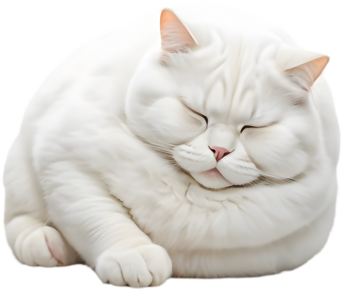 Endearing Chubby Feline Taking Afternoon Siesta. . png