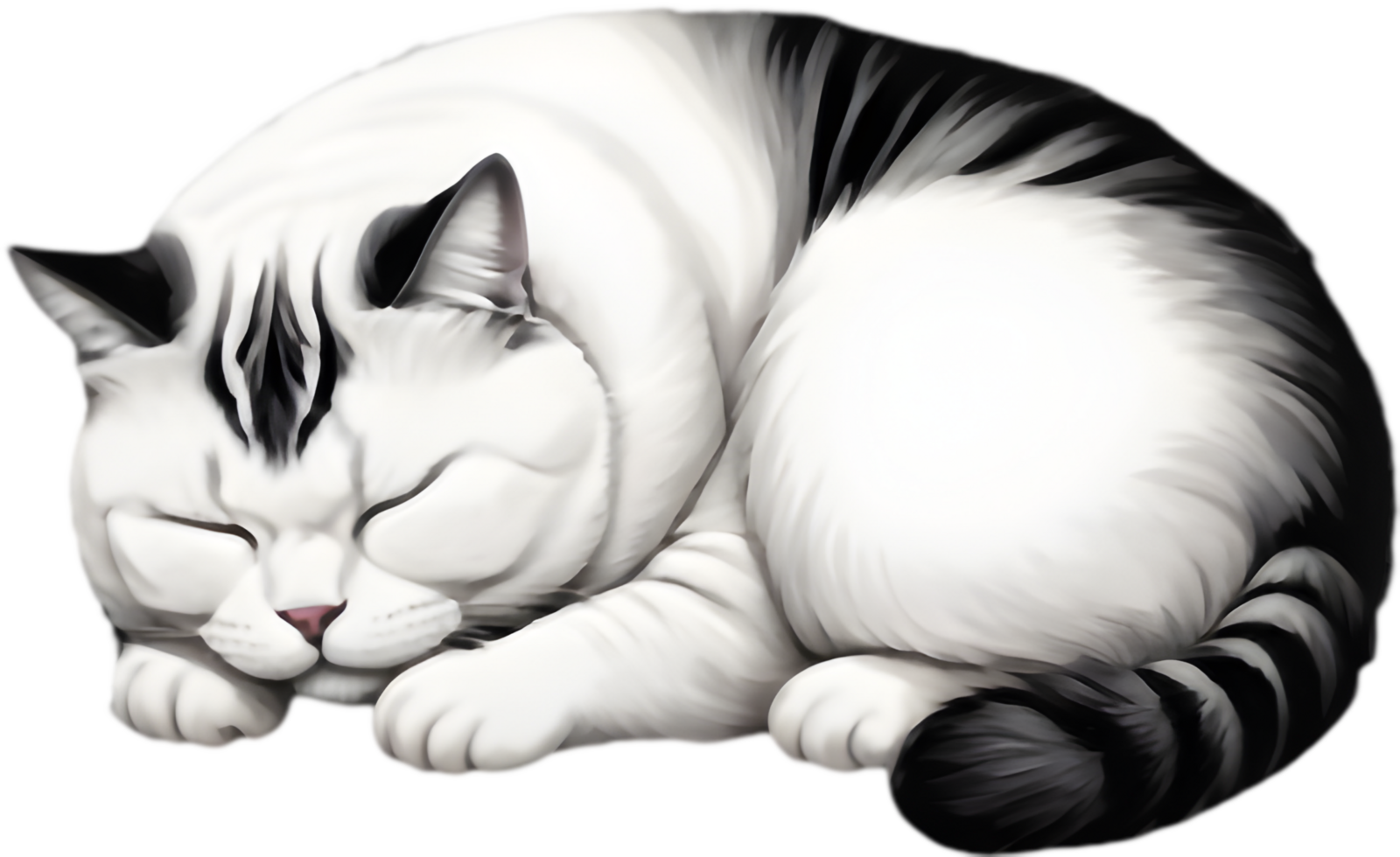 Lazy Fat Feline Napping in Box. . png