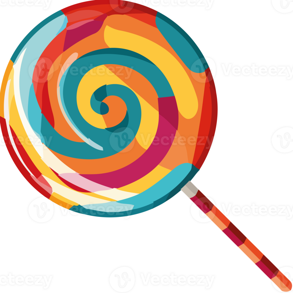A colorful lollipop with a black background png