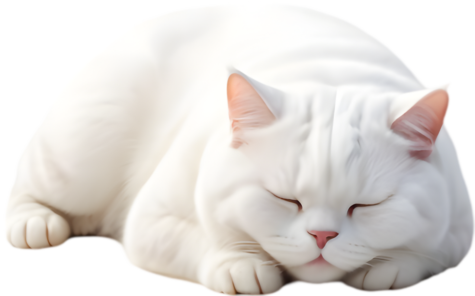 Plump Feline Friend in Blissful Slumber. . png