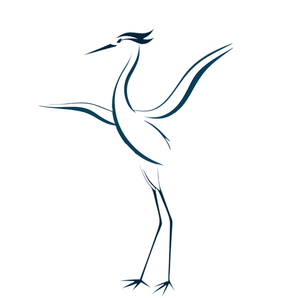 Serene Crane Image Displays Wings in Art. . png