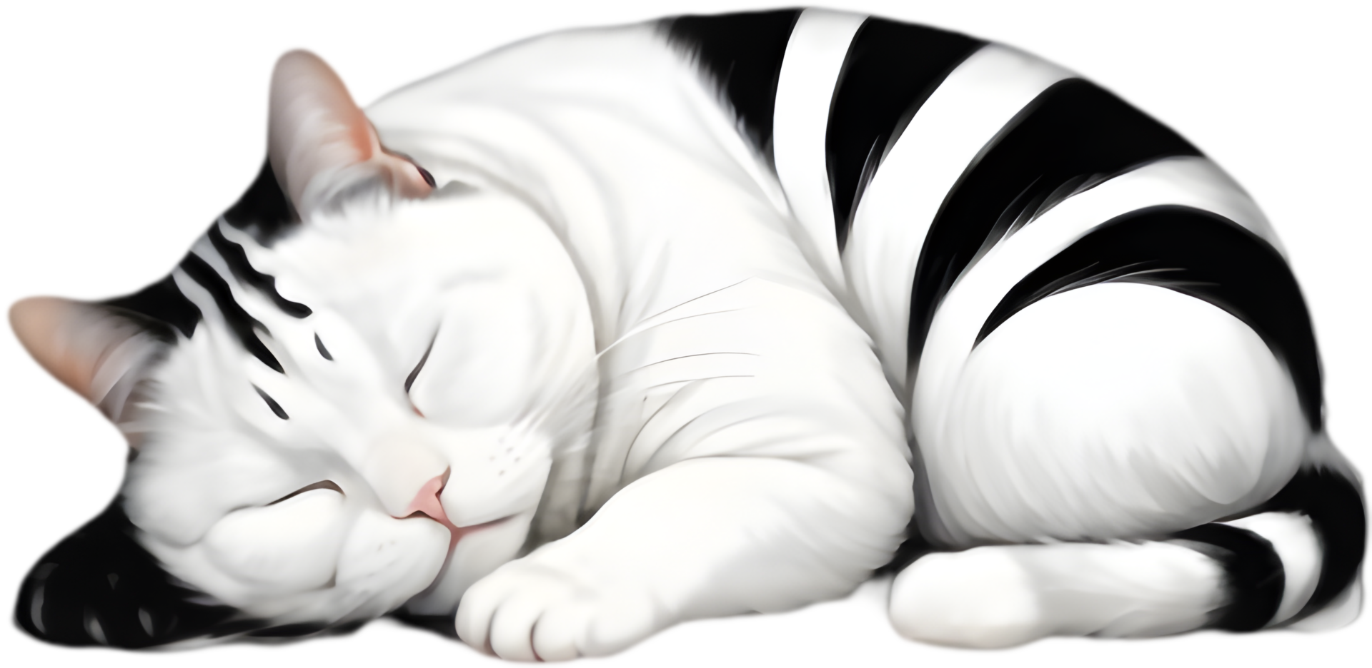 Fluffy Round Kitty in Deep Sleep. . png