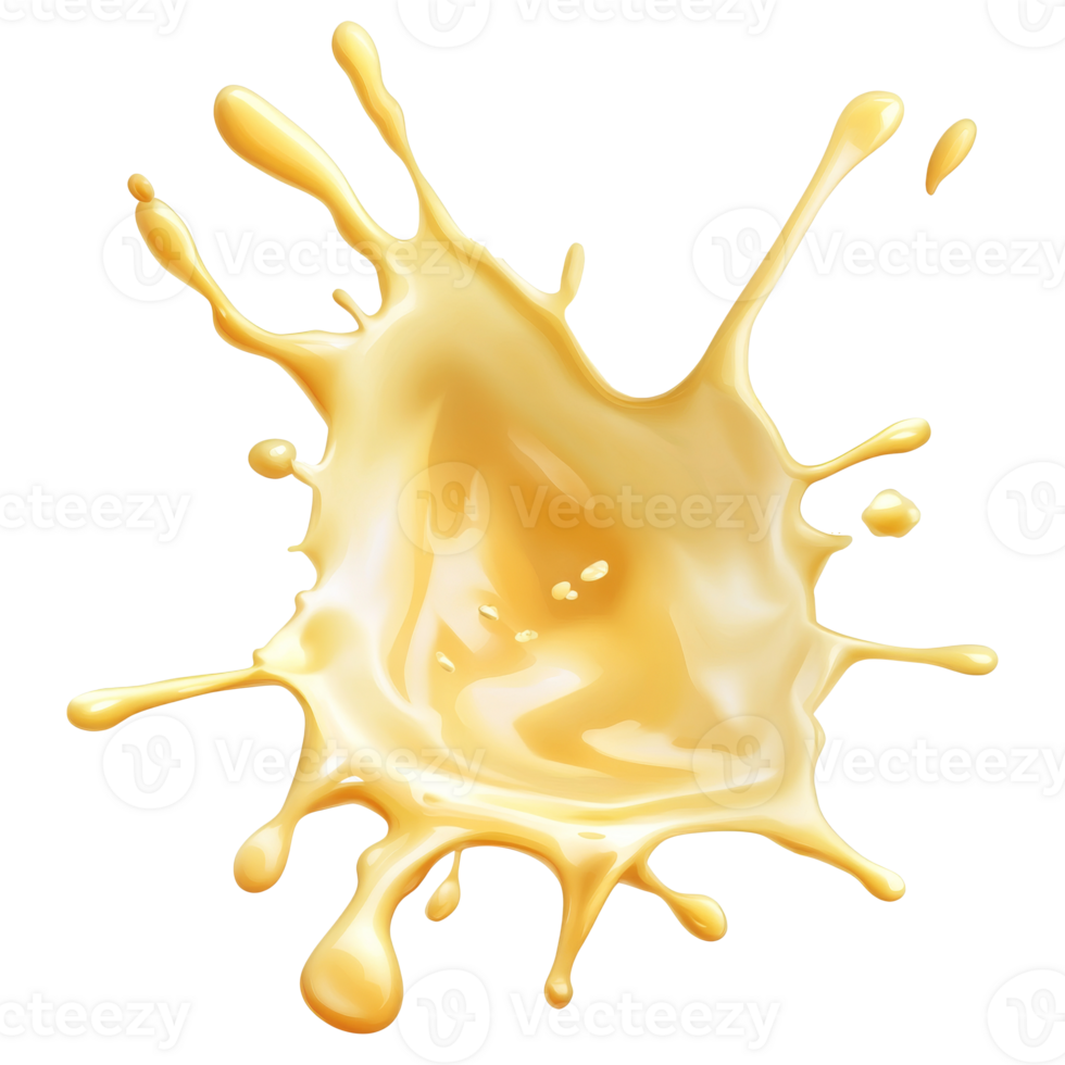Vivid yellow splash on a white background isolated transparent background png
