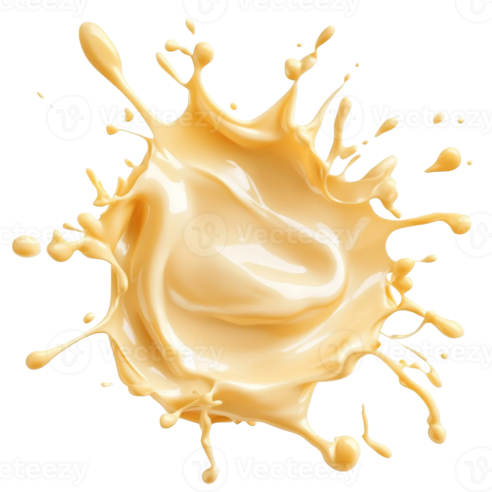 Splash of creamy liquid on a white background isolated transparent background png