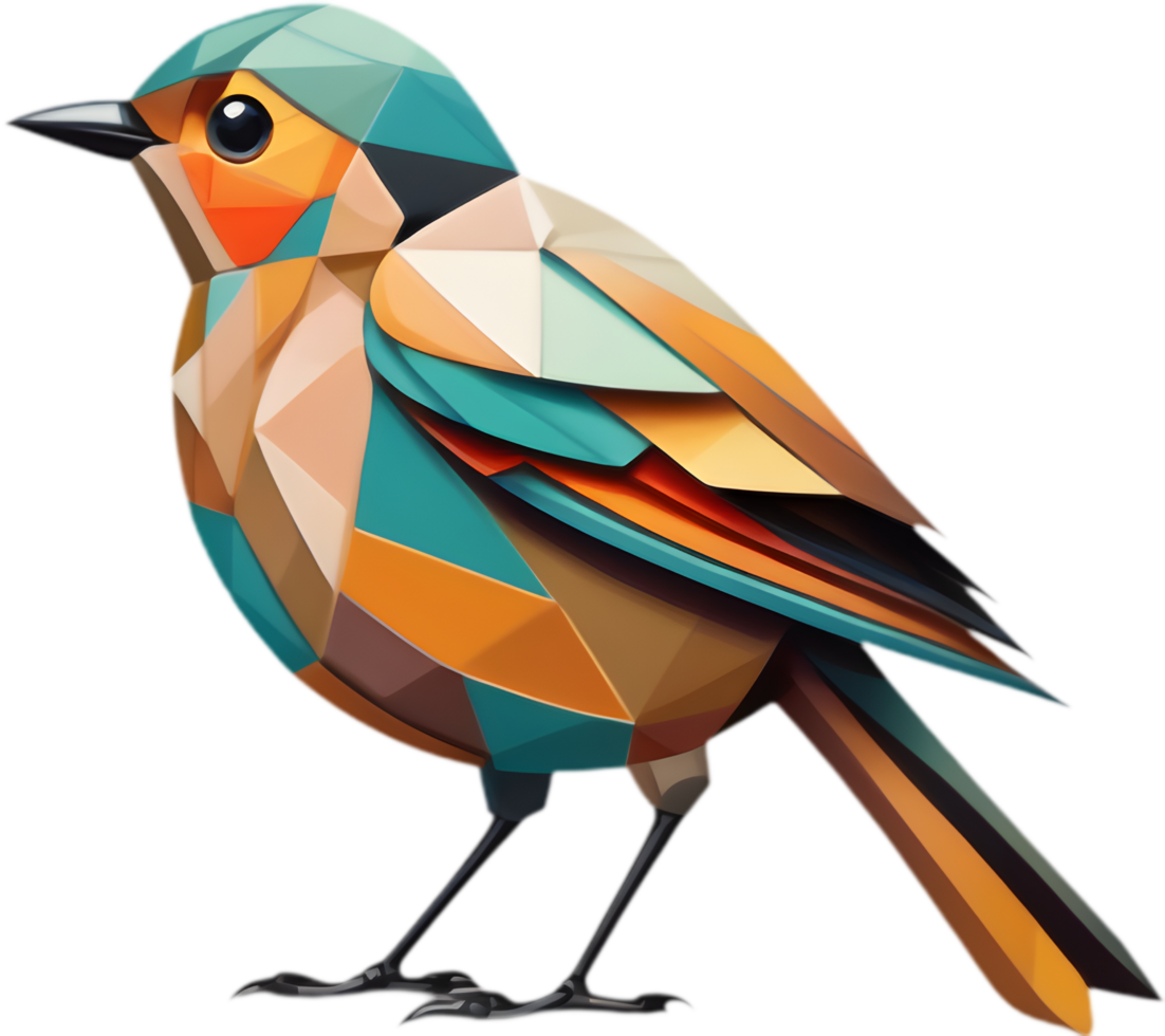 Cubism Meets Nature, Abstract Robin Art. . png